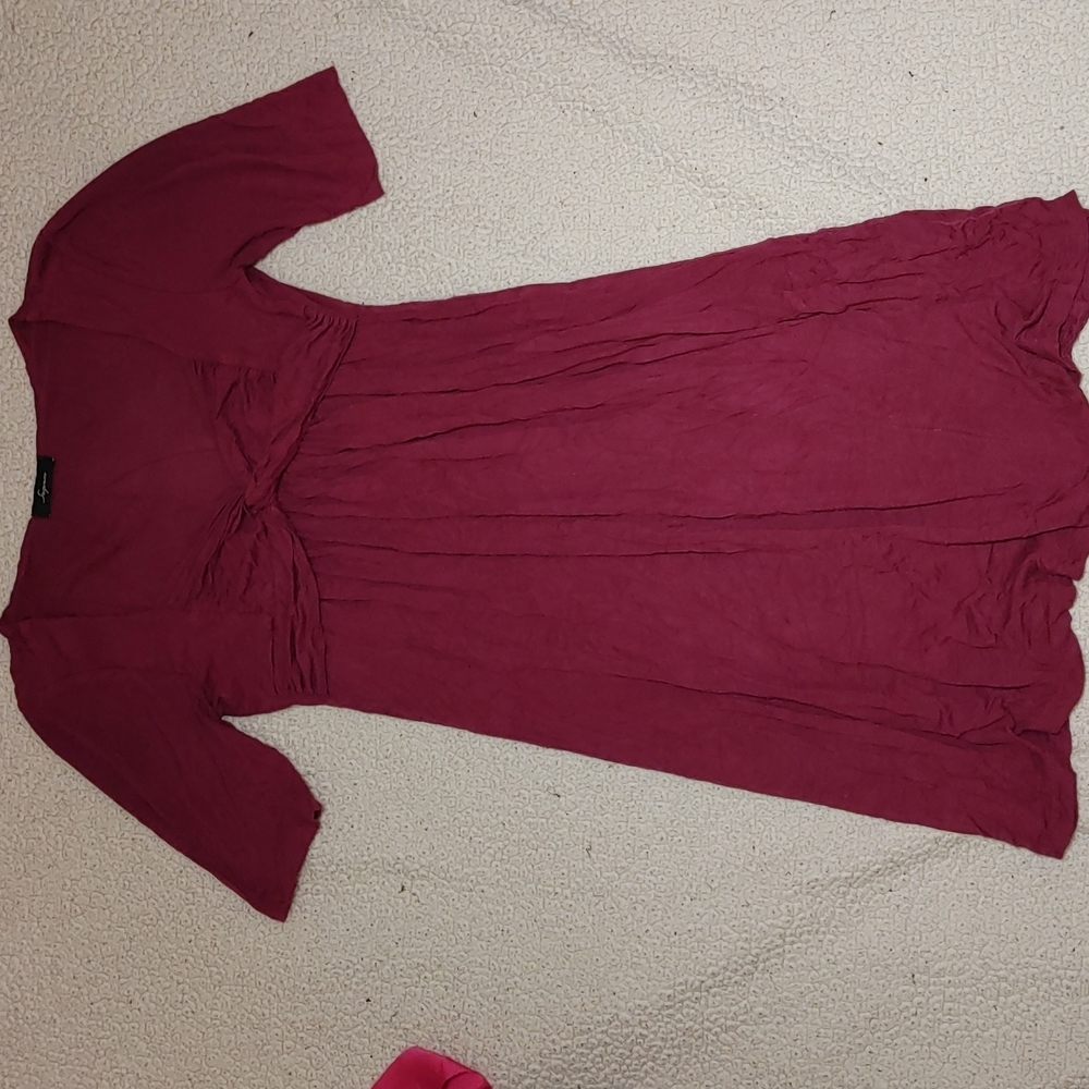 Maroon quarter sleeve dress